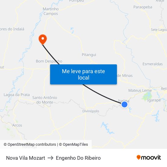 Nova Vila Mozart to Engenho Do Ribeiro map