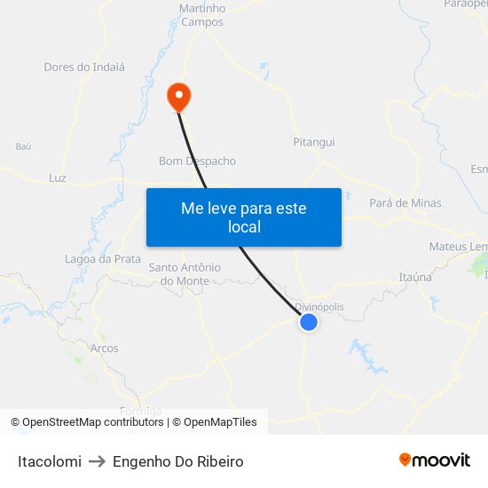 Itacolomi to Engenho Do Ribeiro map