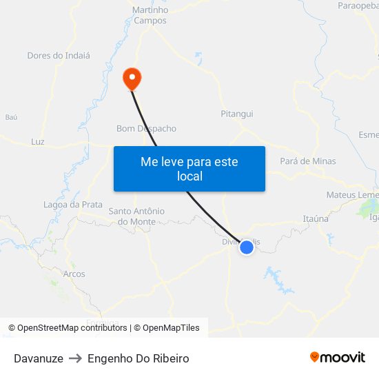 Davanuze to Engenho Do Ribeiro map