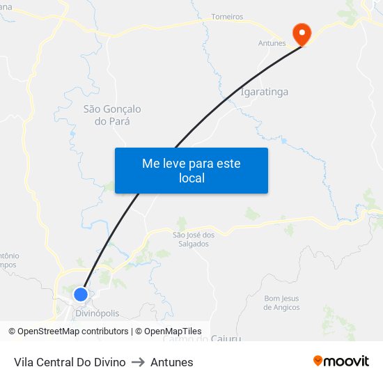Vila Central Do Divino to Antunes map