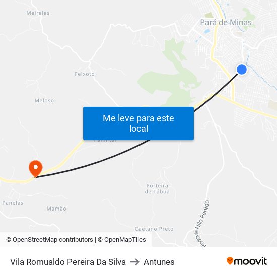 Vila Romualdo Pereira Da Silva to Antunes map