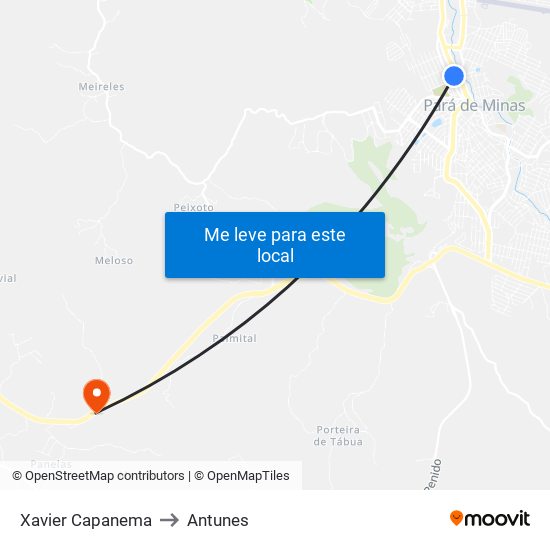 Xavier Capanema to Antunes map