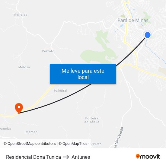 Residencial Dona Tunica to Antunes map