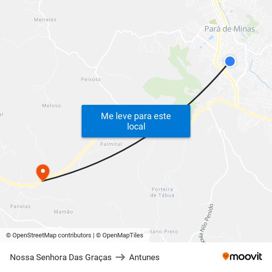 Nossa Senhora Das Graças to Antunes map