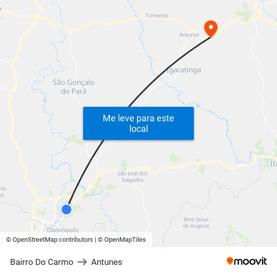 Bairro Do Carmo to Antunes map