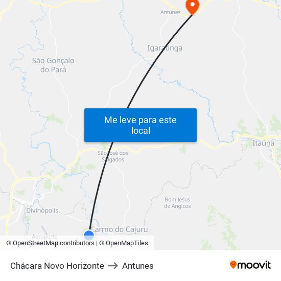 Chácara Novo Horizonte to Antunes map
