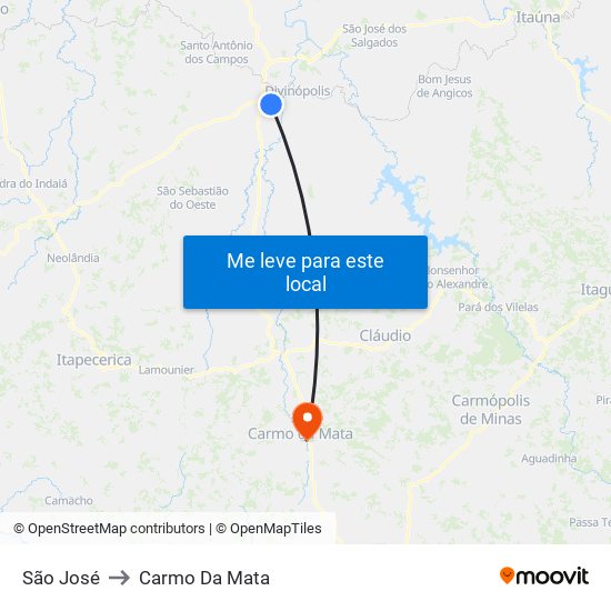 São José to Carmo Da Mata map