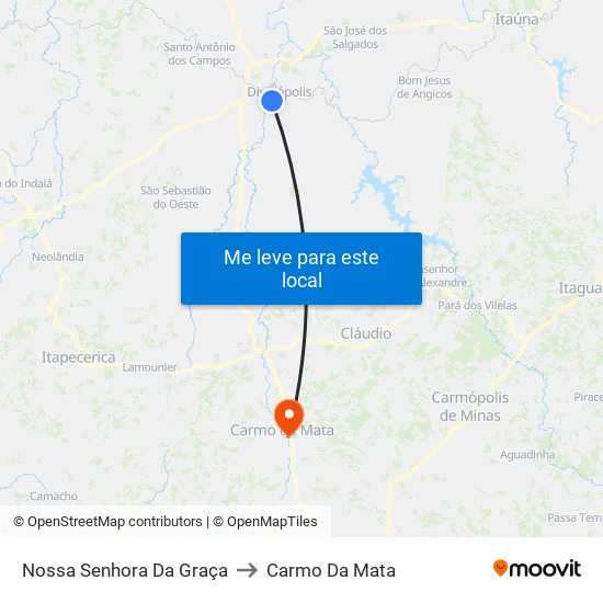 Nossa Senhora Da Graça to Carmo Da Mata map