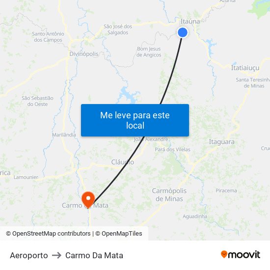 Aeroporto to Carmo Da Mata map