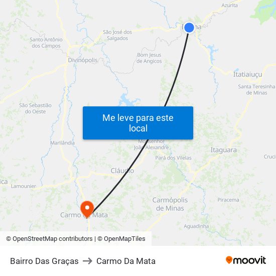 Bairro Das Graças to Carmo Da Mata map