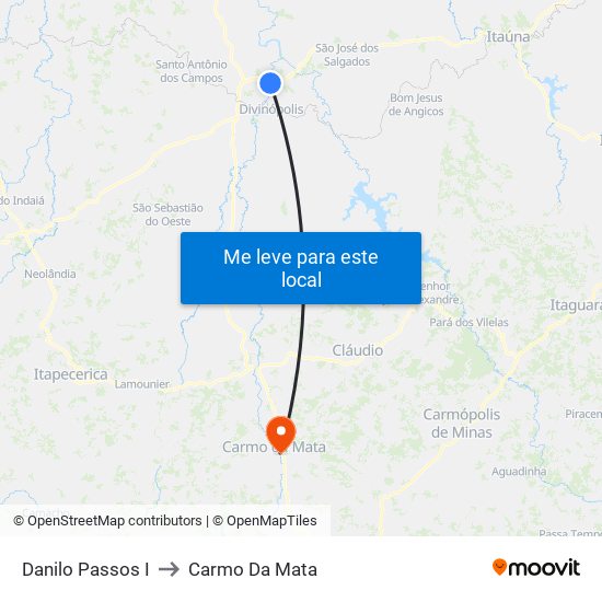 Danilo Passos I to Carmo Da Mata map