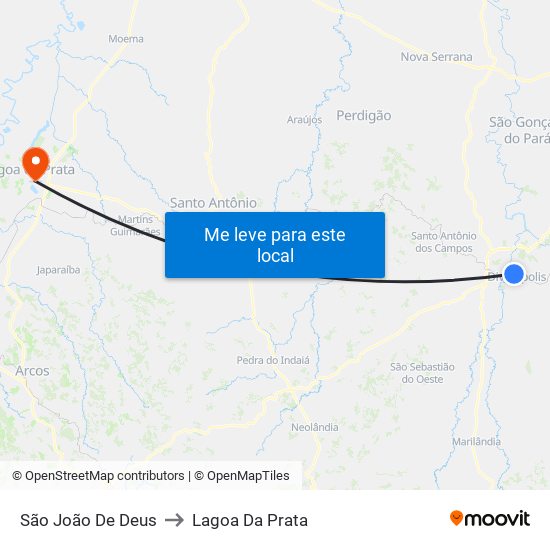 São João De Deus to Lagoa Da Prata map