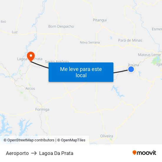 Aeroporto to Lagoa Da Prata map