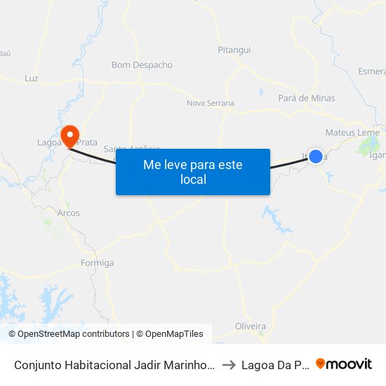 Conjunto Habitacional Jadir Marinho De Faria to Lagoa Da Prata map