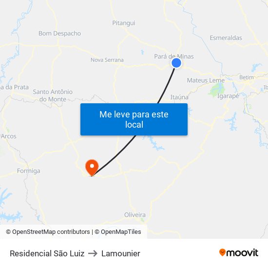 Residencial São Luiz to Lamounier map