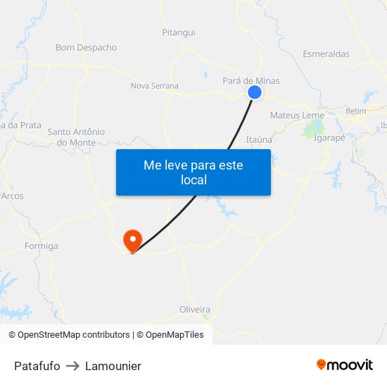 Patafufo to Lamounier map