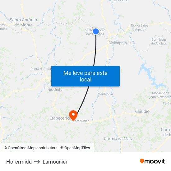 Florermida to Lamounier map