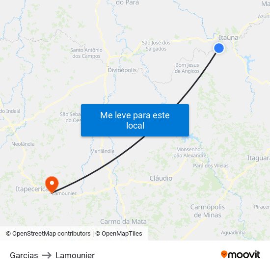 Garcias to Lamounier map