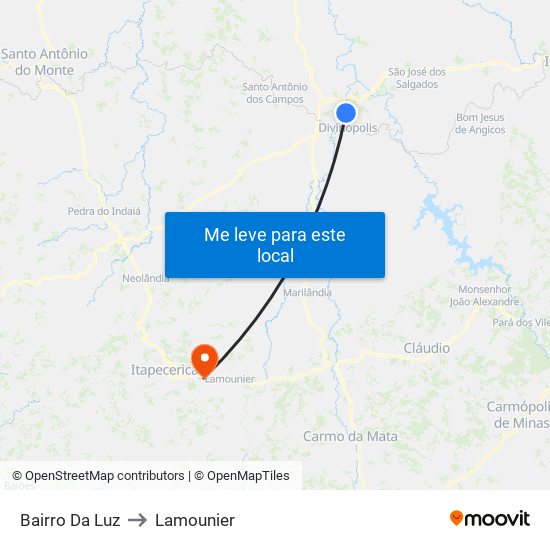 Bairro Da Luz to Lamounier map