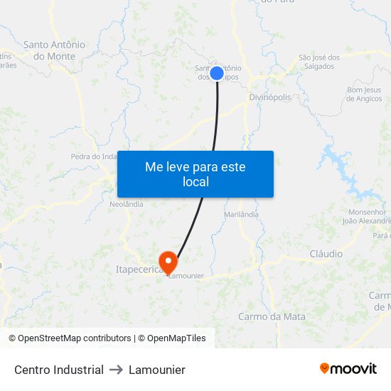 Centro Industrial to Lamounier map