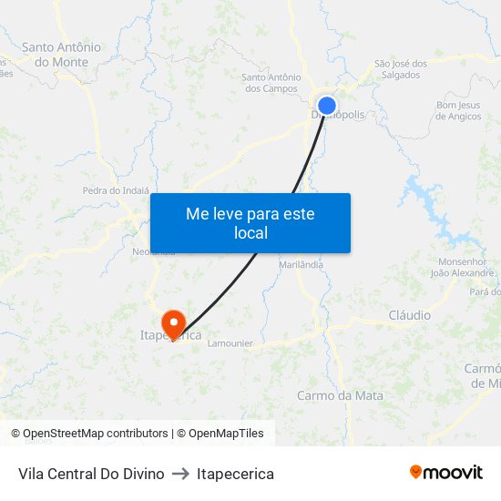 Vila Central Do Divino to Itapecerica map
