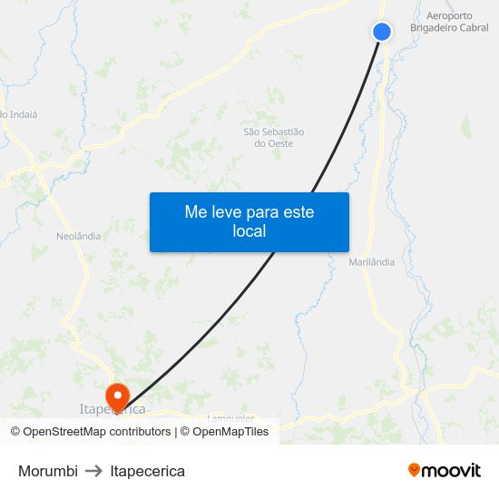 Morumbi to Itapecerica map