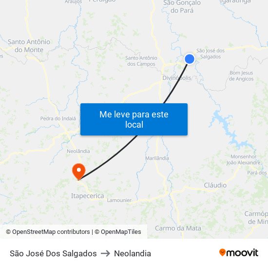 São José Dos Salgados to Neolandia map