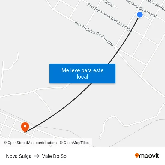 Nova Suíça to Vale Do Sol map