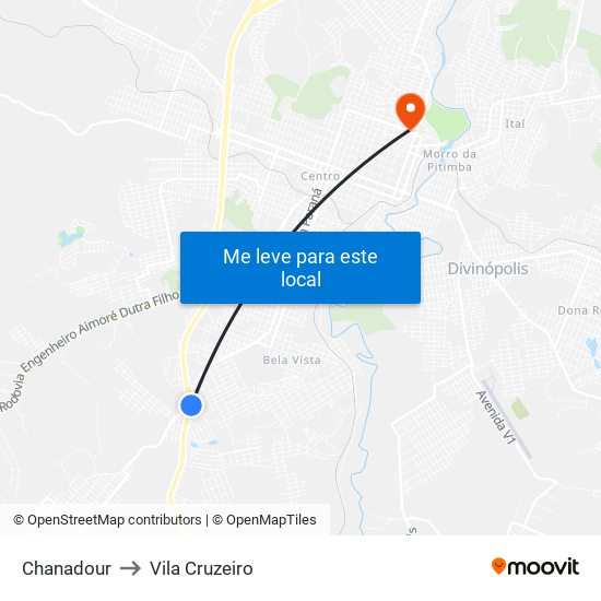 Chanadour to Vila Cruzeiro map