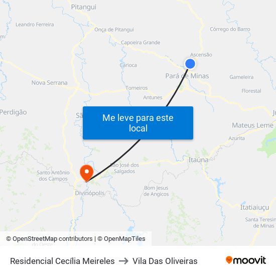 Residencial Cecília Meireles to Vila Das Oliveiras map