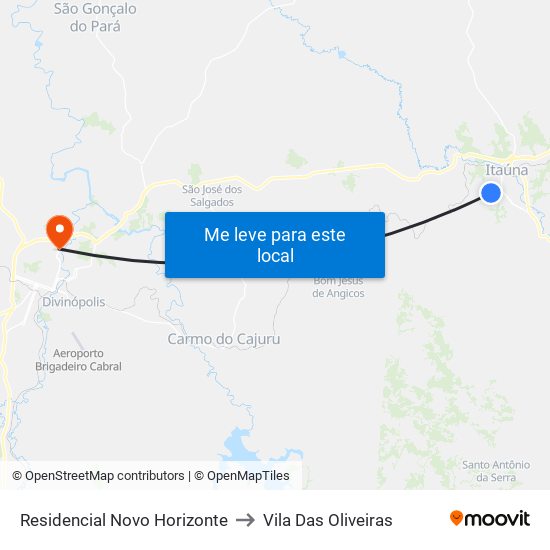 Residencial Novo Horizonte to Vila Das Oliveiras map