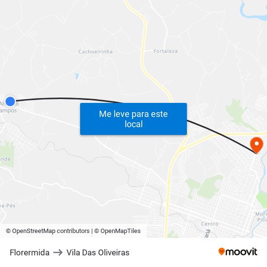 Florermida to Vila Das Oliveiras map