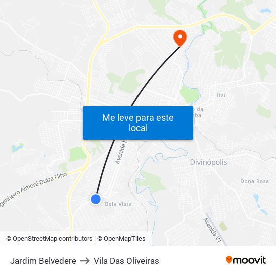 Jardim Belvedere to Vila Das Oliveiras map