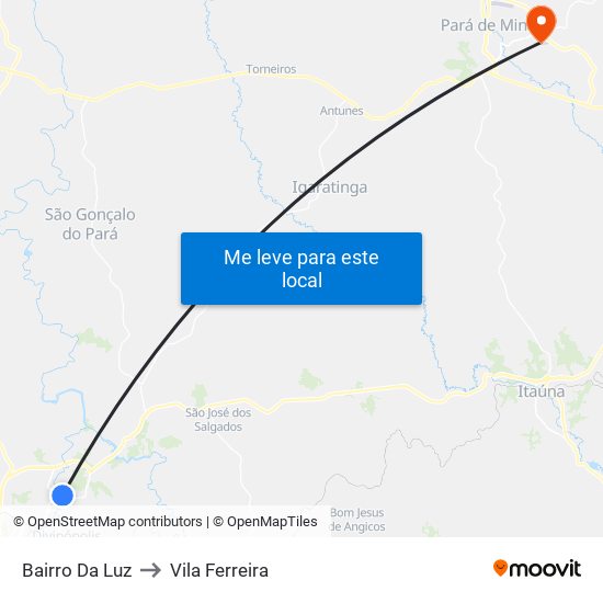 Bairro Da Luz to Vila Ferreira map