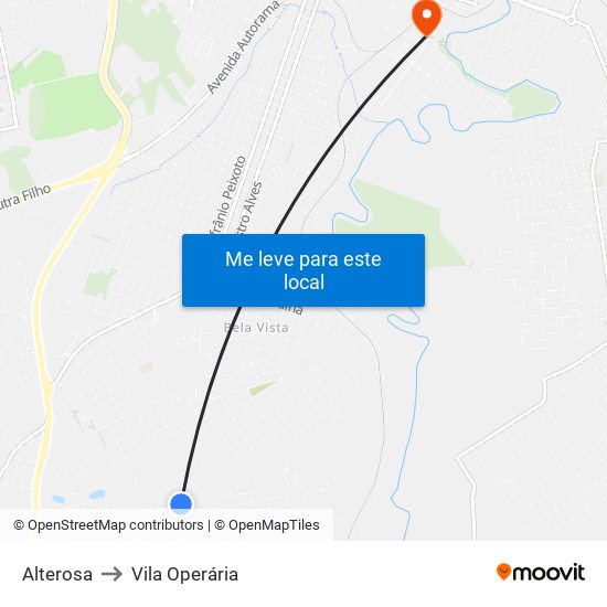 Alterosa to Vila Operária map