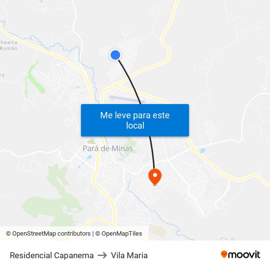 Residencial Capanema to Vila Maria map