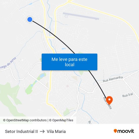 Setor Industrial II to Vila Maria map