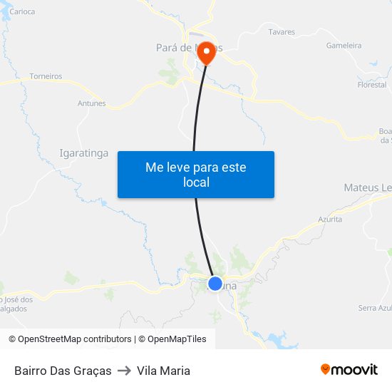 Bairro Das Graças to Vila Maria map