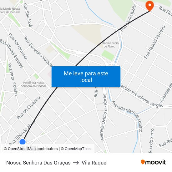 Nossa Senhora Das Graças to Vila Raquel map