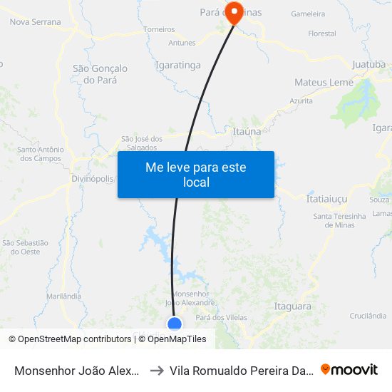 Monsenhor João Alexandre to Vila Romualdo Pereira Da Silva map