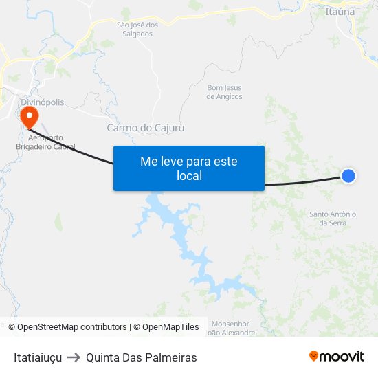 Itatiaiuçu to Quinta Das Palmeiras map