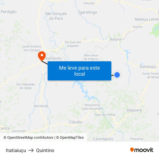 Itatiaiuçu to Quintino map