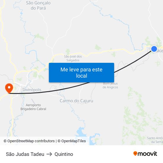 São Judas Tadeu to Quintino map