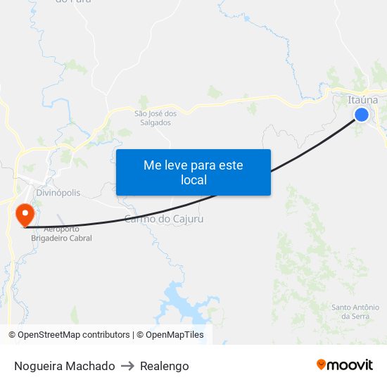 Nogueira Machado to Realengo map