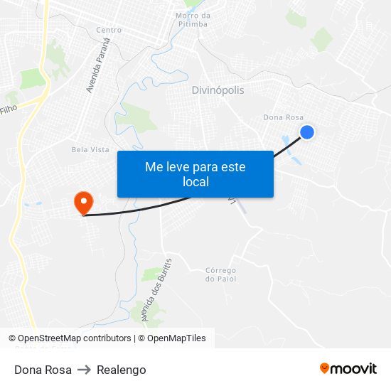 Dona Rosa to Realengo map
