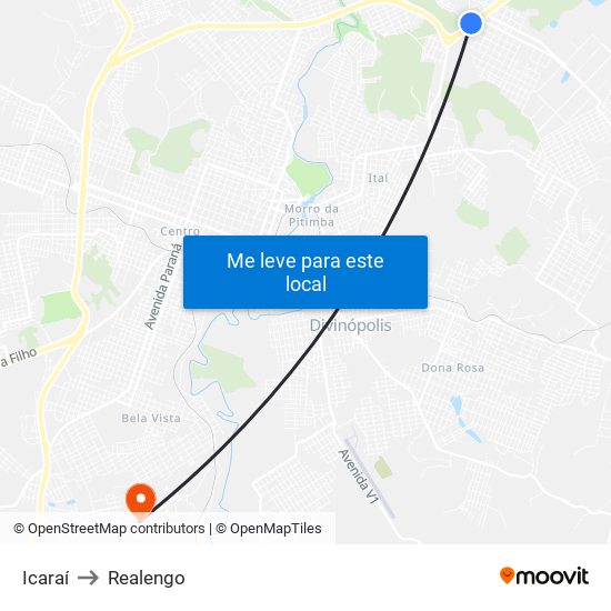 Icaraí to Realengo map