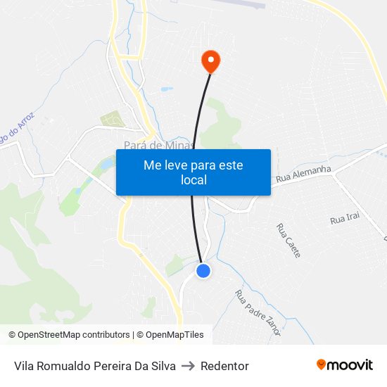 Vila Romualdo Pereira Da Silva to Redentor map