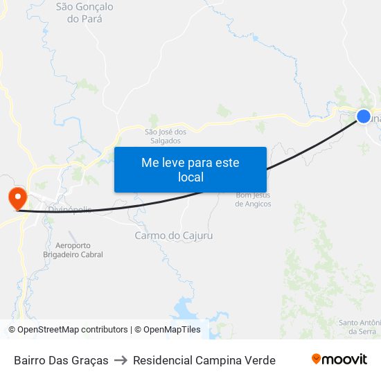 Bairro Das Graças to Residencial Campina Verde map