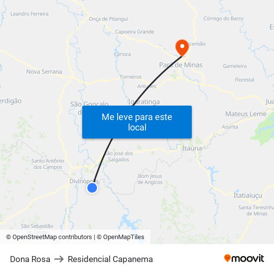 Dona Rosa to Residencial Capanema map