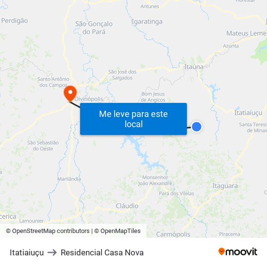 Itatiaiuçu to Residencial Casa Nova map